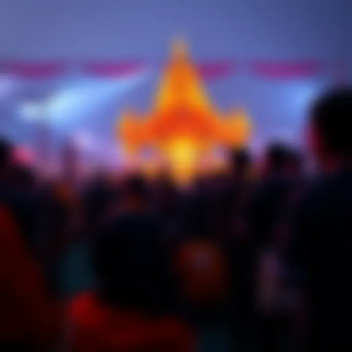 A group of volunteers working at the Mahashivratri festival, ensuring the event runs smoothly and safely for attendees at the Isha Yoga Centre.