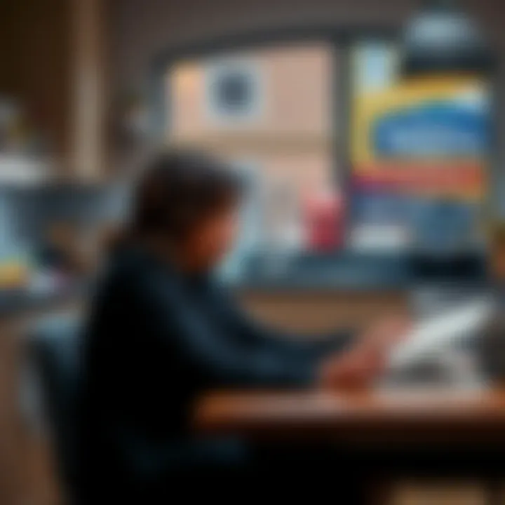 Voter Reflecting on Kamala Harris A voter sits at a kitchen table looking worried while reviewing rising grocery and gas prices, with news articles in the background