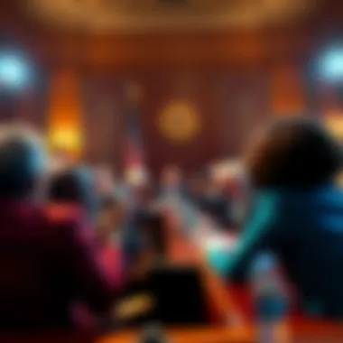 A congressional meeting with lawmakers discussing the SAVE Act, showing a diverse group of representatives engaged in heated conversation