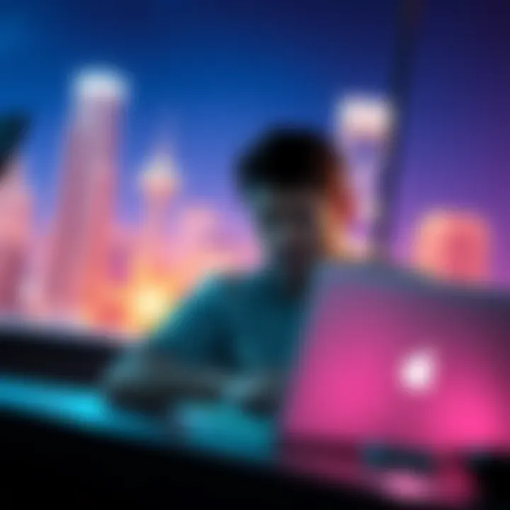 A person contemplating the use of a VPN on their laptop, looking worried about privacy risks.