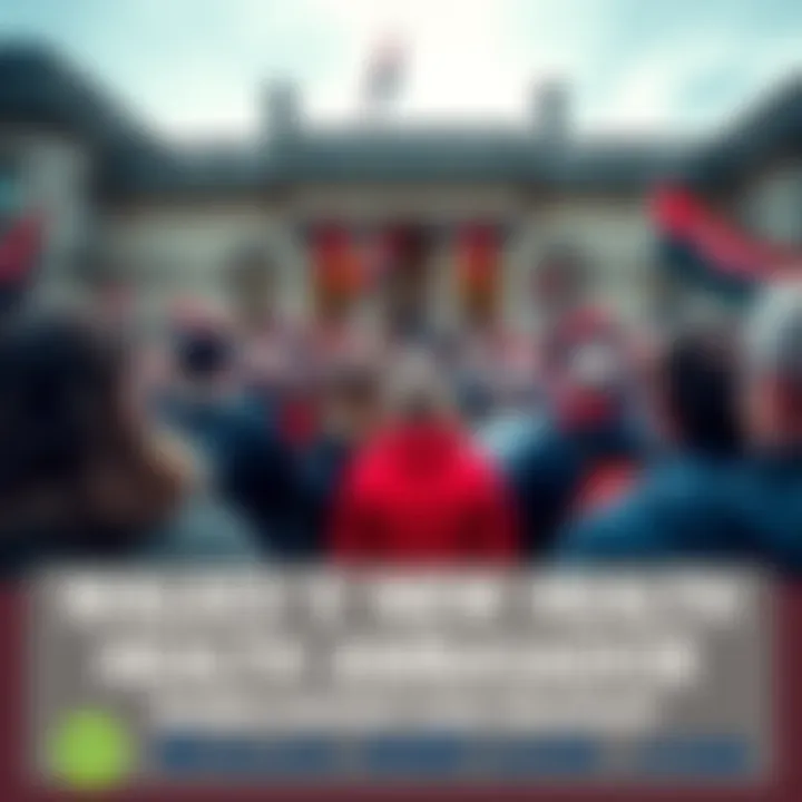 Wales Health Ambassador Announcement A crowd gathered outside a government building in Wales, reacting to the appointment of a new health ambassador, with mixed expressions of concern and curiosity.