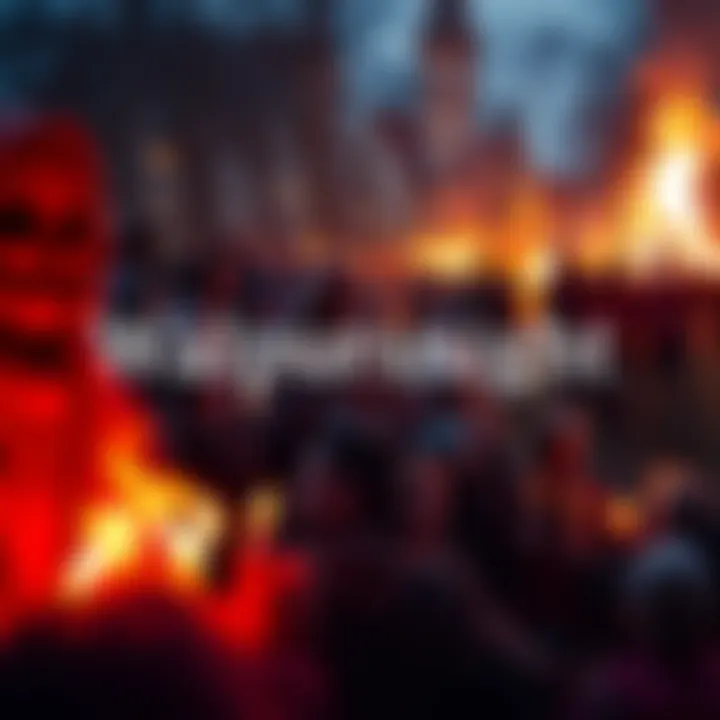 Walpurgisnight Celebration A lively gathering of people celebrating Walpurgisnight with traditional costumes and bonfires.