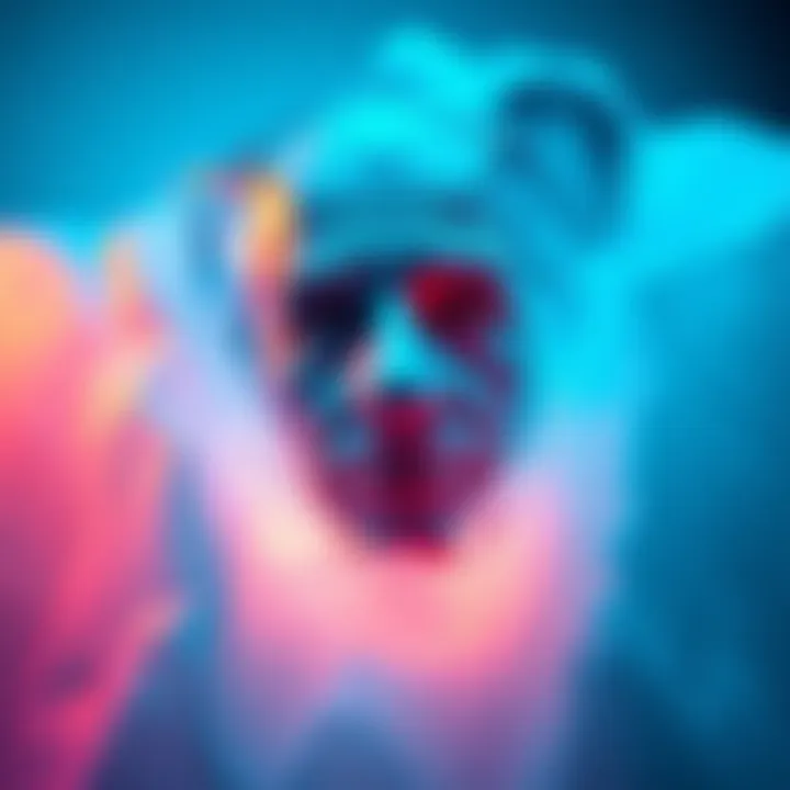 A visual representation of Walt Disney's face surrounded by ice, illustrating the theory that he was frozen after death.