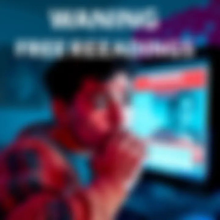 A person looking at a computer screen with a concerned expression while viewing an ad for free readings