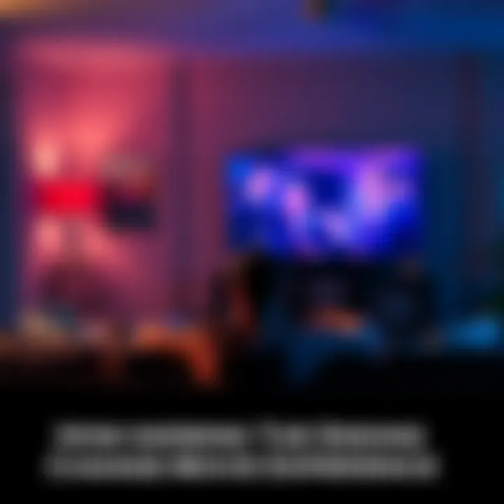 A person sitting on a couch, looking surprised while watching a movie on a screen. The room is dimly lit, emphasizing the film's glow, indicating an intense scene.