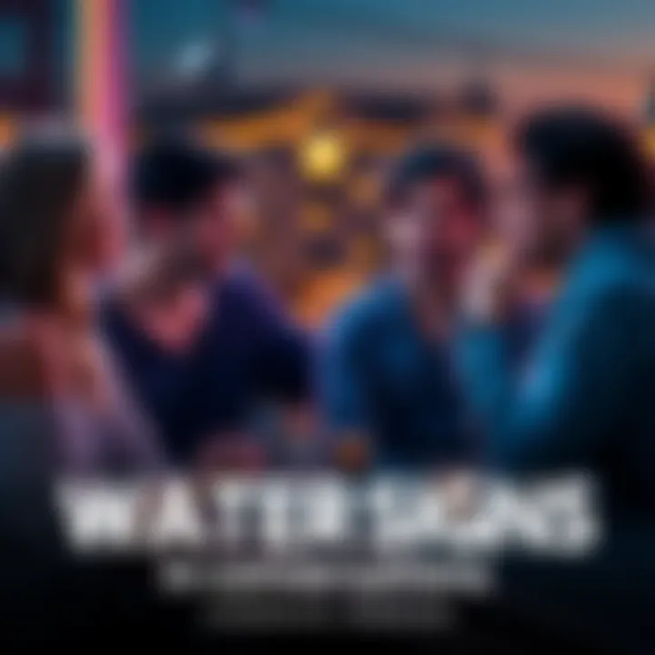 A group of friends talking, with one person quietly observing while others engage actively.