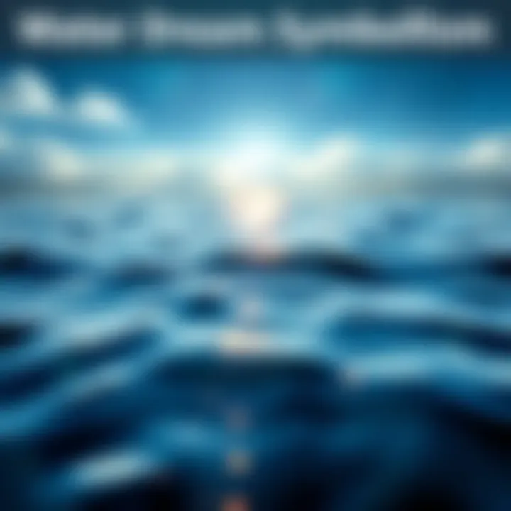 Water Dream Symbolism A serene water scene reflecting emotions with gentle waves and calm surroundings.