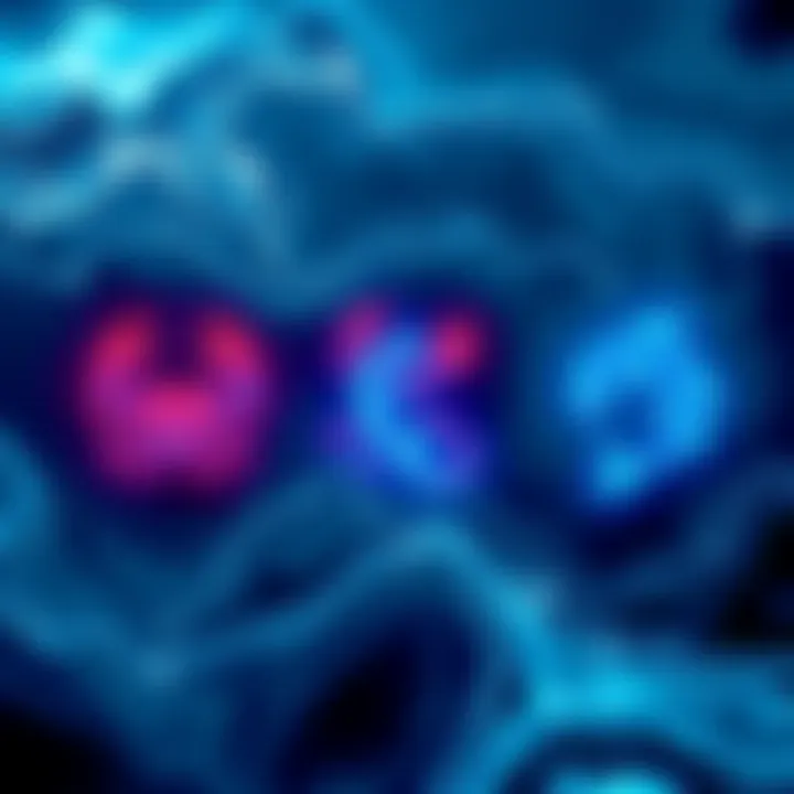 An artistic depiction of water signs in astrology with symbols representing Cancer, Scorpio, and Pisces against a flowing water background.