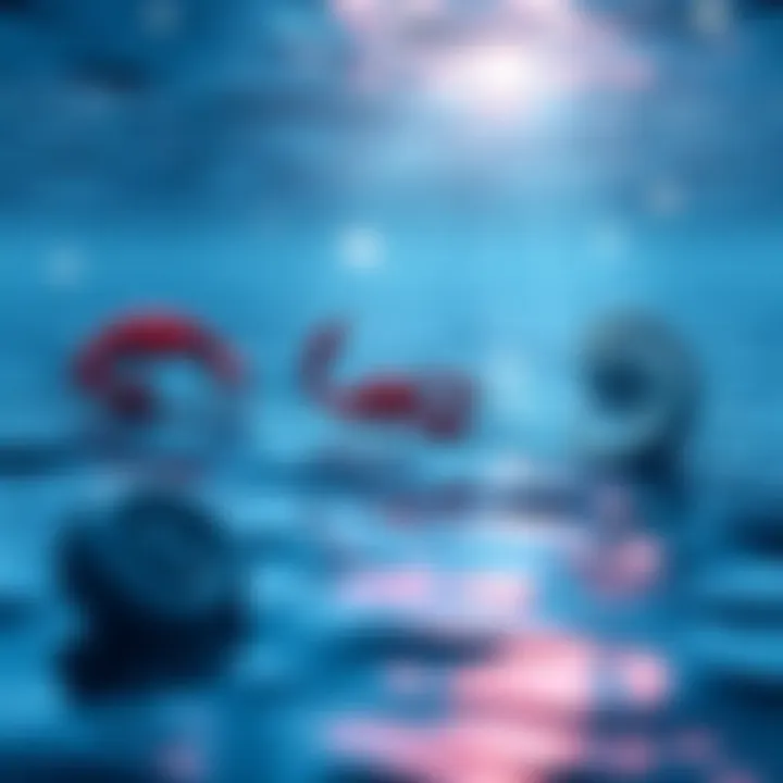 A visual representation of the three water signs in astrology, featuring symbols for Cancer, Scorpio, and Pisces in a serene aquatic setting.