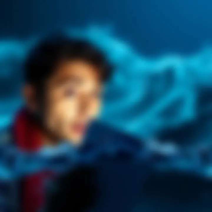 A person looking surprised while reading a message that has a hurtful comment. The background shows water waves symbolizing water signs.