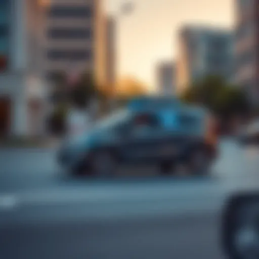 Waymo's remote-controlled car on the street A Waymo vehicle driving along the road with a driver visible inside, showcasing remote control use instead of full autonomy.
