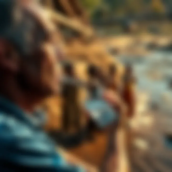 Wealthy person with clean water A rich person drinking clean water while a group of people struggle with dirty water in the background