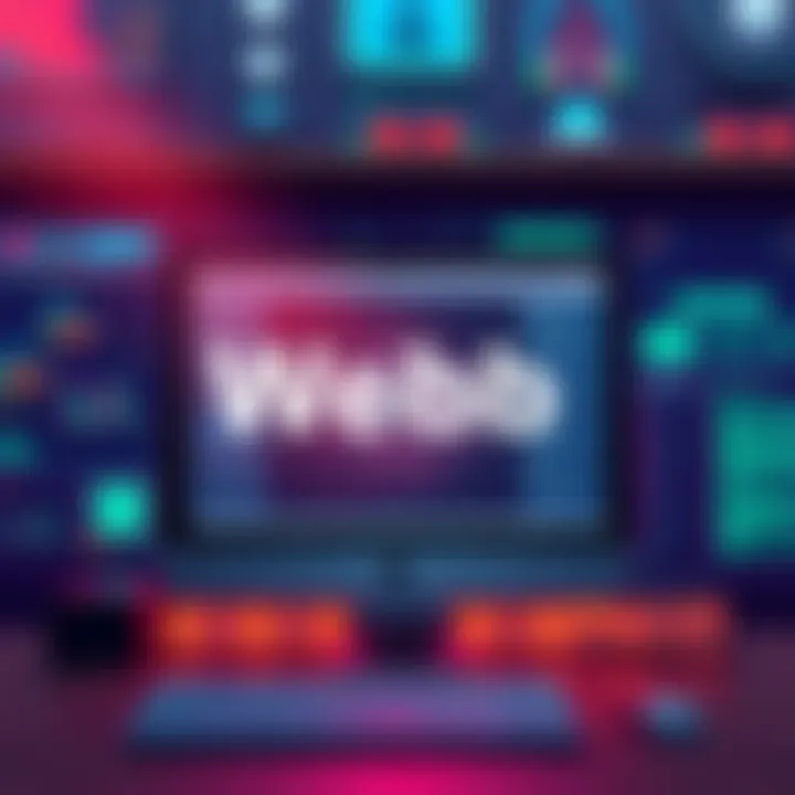 Illustration of the Webb tool displaying the Epstein files interface on a computer screen with a clear focus on transparency and access to information.