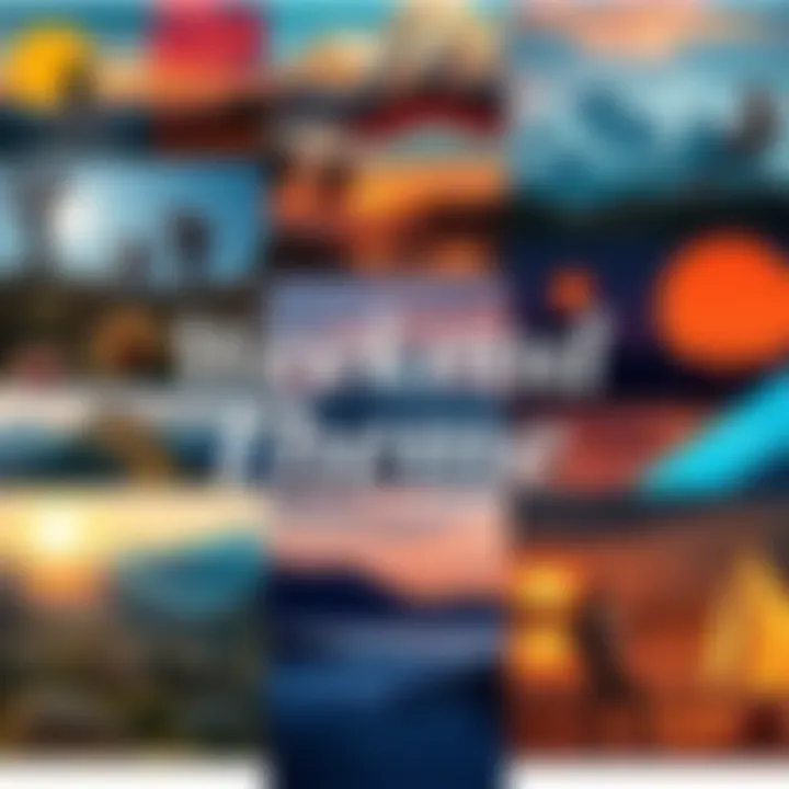 Weekend Theme Ideas A colorful collage featuring activities like hiking, painting, and relaxing at home for weekend themes.