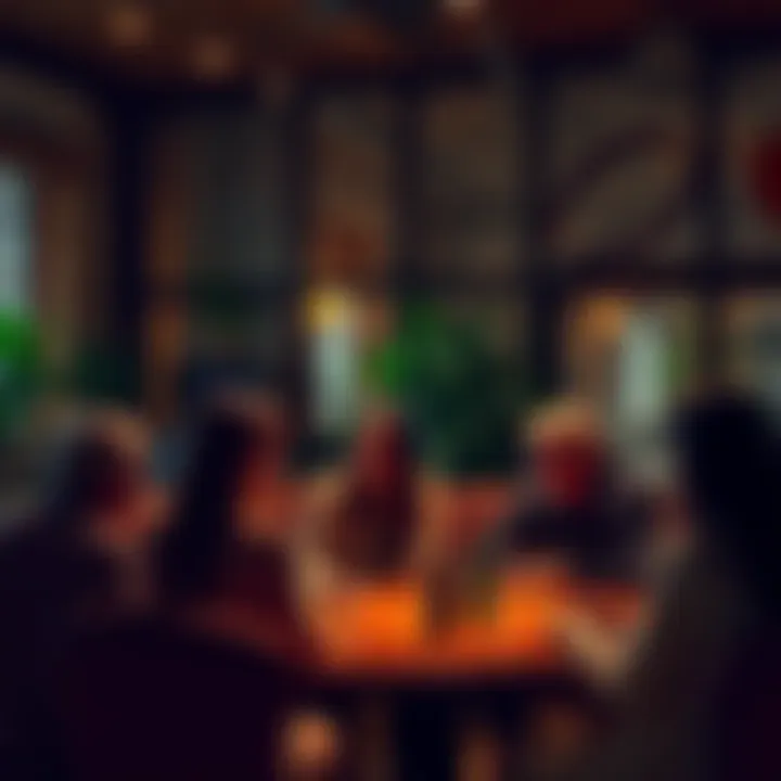 A group of people sharing their thoughts on love and relationships in a warm setting