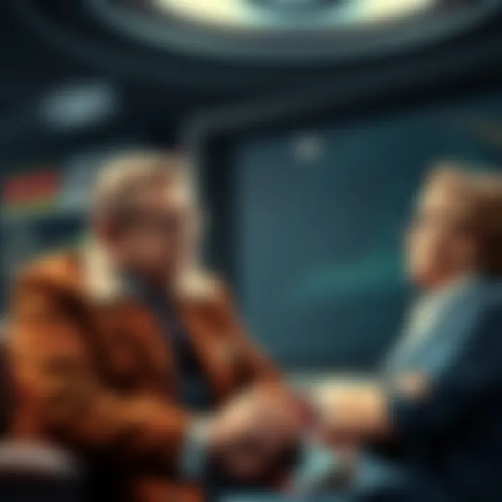 Wernher Von Braun Discussing Alien Invasion Plans Wernher Von Braun speaking about UFOs and alien invasion plans, with Dr. Carol Rosin by his side, in a thoughtful setting.