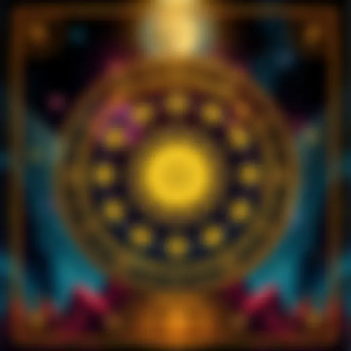 An illustration of the Wheel of Fortune tarot card in a reversed position, showing symbols of change and reflection instead of bad luck.