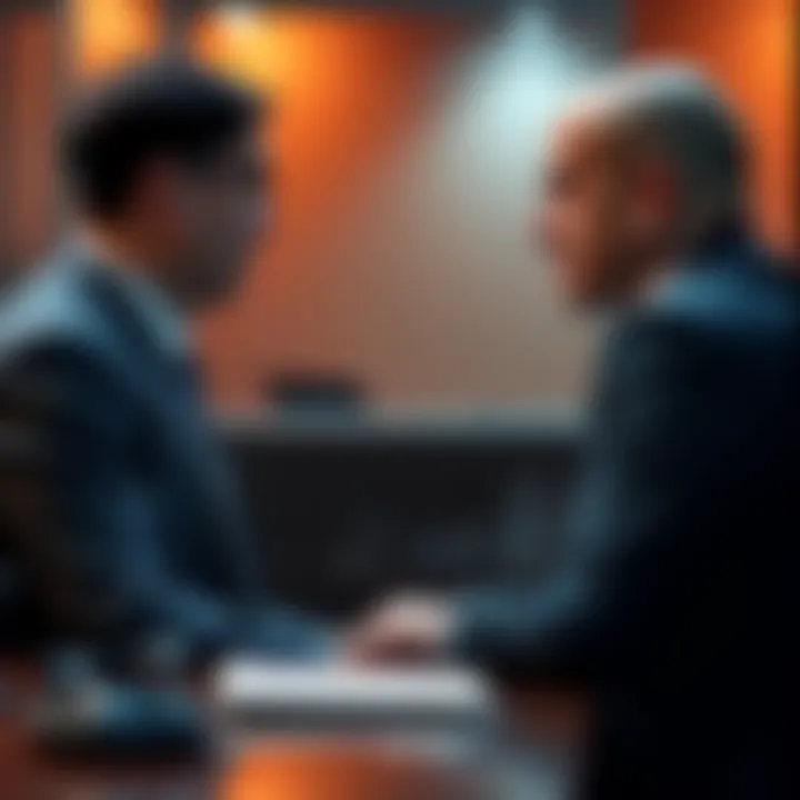 Whistleblower Michael represented by Ivan Hannel discussing testimony in a private setting