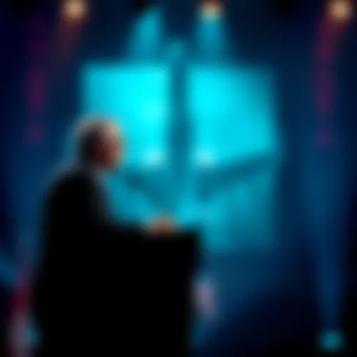 A whistleblower at a podium addressing the public about DOD clearance on crash retrieval programs