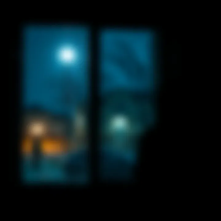 Whistling Sound at Night A dark window with a silhouette of a person looking out, with a subtle light reflecting, suggesting eerie night sounds