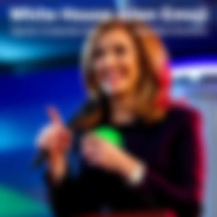 White House Press Secretary with Alien Emoji White House Press Secretary Anna Kelly holding a microphone, smiling and showing an alien emoji in her message about new alien-related domains