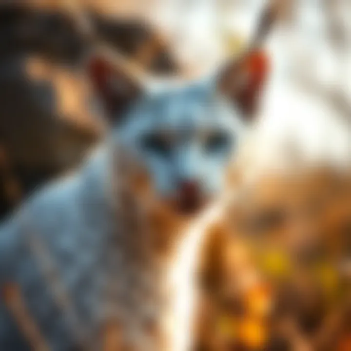 A rare white Iberian lynx is seen in the wild, showcasing its striking pale fur and distinct features, highlighting a conservation success story.