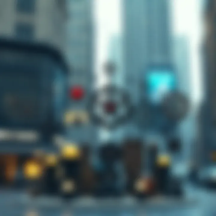 Wiccan symbols in a city setting A collection of Wiccan symbols and elements displayed in an urban environment, blending magic with city life.