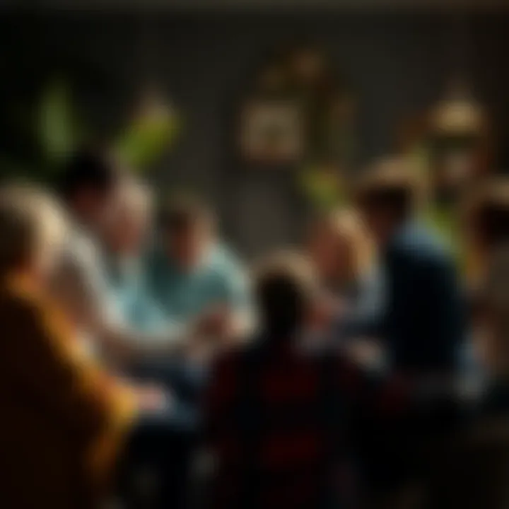 A diverse group of Widows Sons members gathered in a circle, exchanging stories and experiences, fostering connections and friendships.