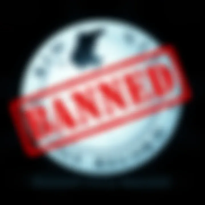 A graphic showing Wikipedia's logo alongside a red 'Banned' stamp over the Roswell Daily Record logo, highlighting the ban on the news source.