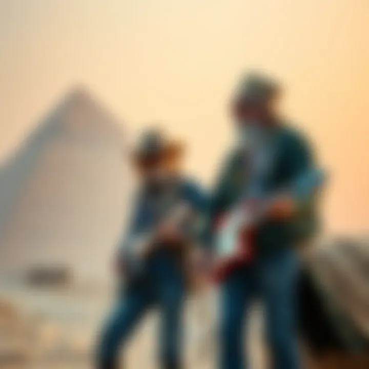 Willie Nelson and Keith Richards working together on the pyramids, blending music with ancient construction