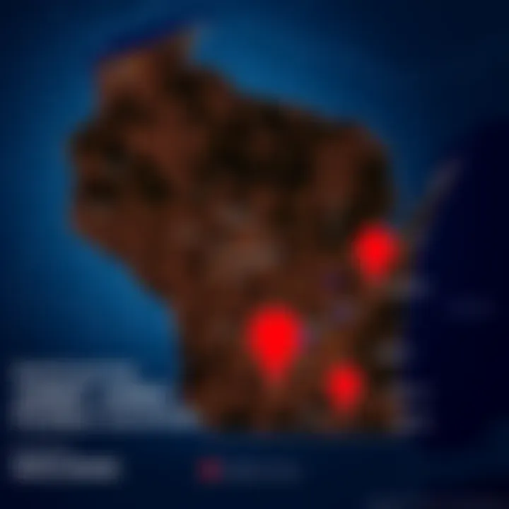 A map showing Fond Du Lac, Appleton, and Green Bay marked as potential locations for James