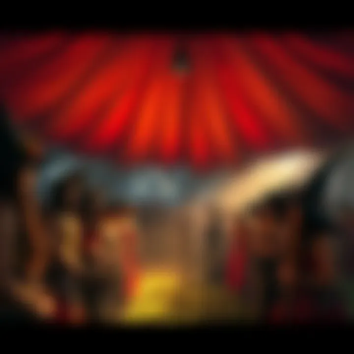 Witch Counsel Gathering A diverse group of witches from different traditions, including Wiccan and Voodoo, gather under a large tent at a convention, sharing practices and beliefs.