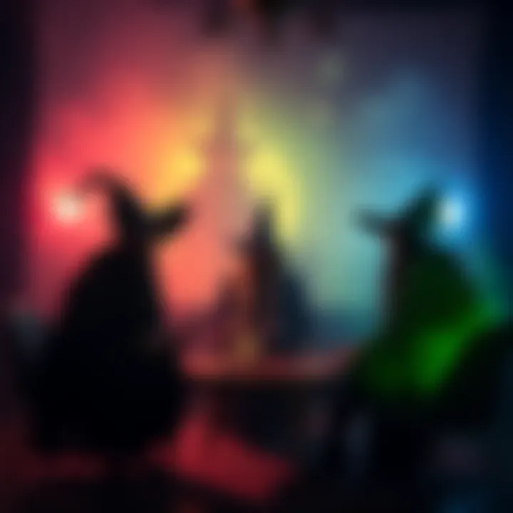 Witchcraft Discord Server Gathering A group of witches discussing and sharing knowledge in a virtual chat room on Discord.