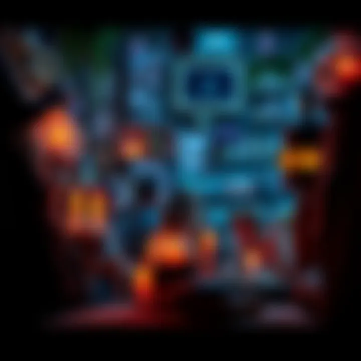 People discussing witchcraft at a metaphysical shop, surrounded by candles and crystals