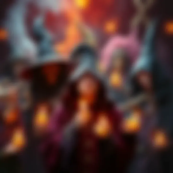 A collection of witchcraft-themed memes showing humorous takes on traditional practices, with mystical symbols and playful imagery.