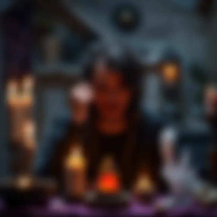 A WitchTok user expressing frustration in a video about negativity in the witchcraft community, surrounded by mystical objects like candles and crystals.