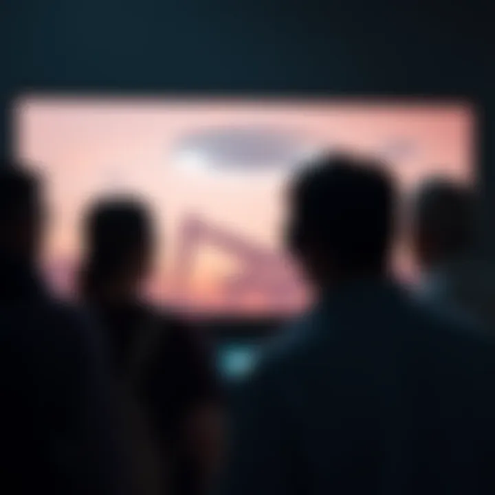 Witnesses Reviewing UFO Footage Group of people looking at old video footage of the Varginha alien incident