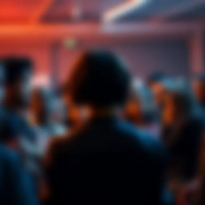 Witnesses Sharing Accounts A group of diverse people sharing their testimonies in a tense atmosphere, highlighting conflicting views on elite misconduct.