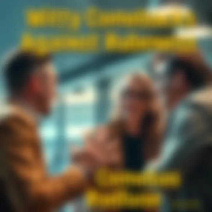 A scene depicting a person delivering a clever comeback in a humorous confrontation