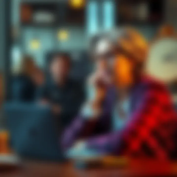 A woman in her 50s sitting at a desk with a thoughtful expression while reviewing her work options, symbolizing career change and overcoming burnout.