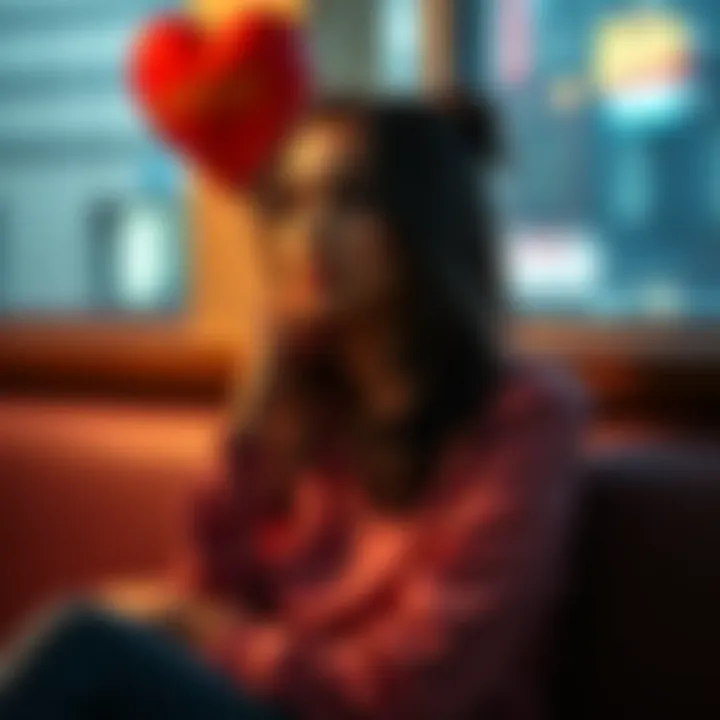 Woman contemplating her love life A 28-year-old woman sitting alone, looking thoughtful and slightly sad, reflecting on her romantic struggles