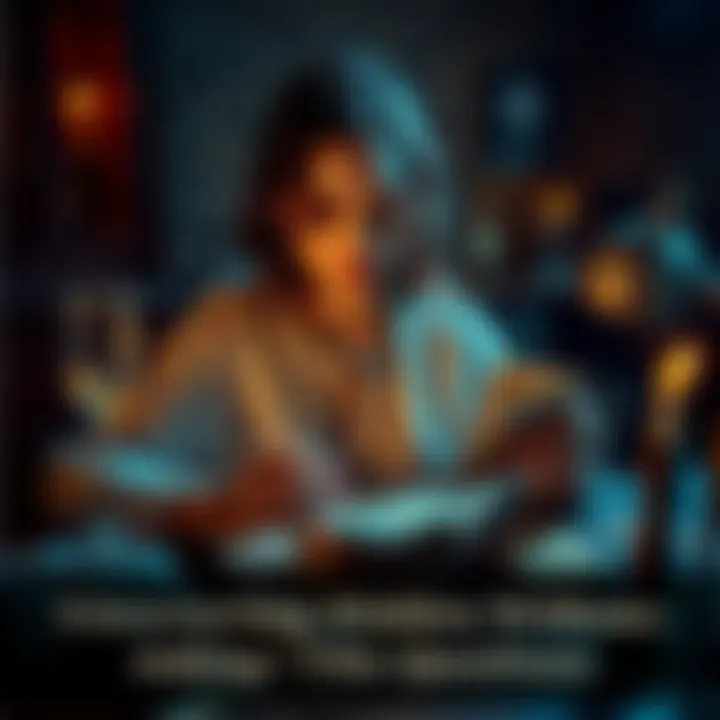 A woman reading tarot cards A woman sits at a table, analyzing tarot cards with a focused expression, suggesting deep intuition and insight