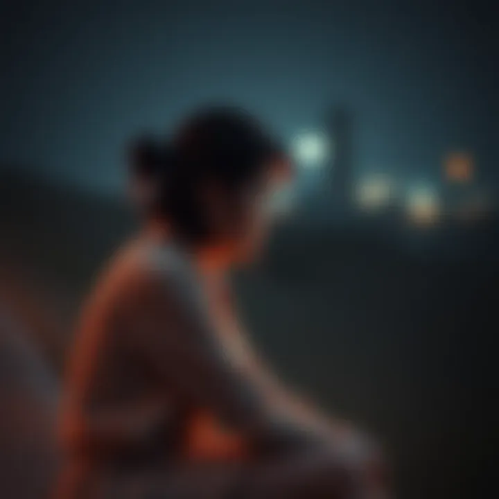 A woman sitting alone, looking contemplative with a sad expression, symbolizing love and loss after her boyfriend's suicide.