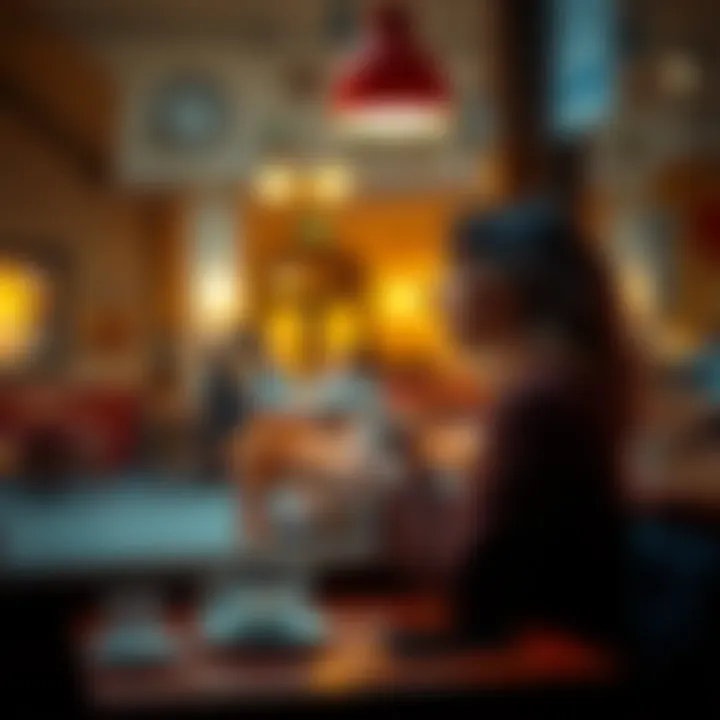 A 34-year-old woman sits alone in a cozy café, looking thoughtfully out the window with a warm drink in hand, contemplating her life without romantic love.