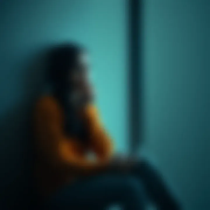 Woman reflecting on silence A woman sitting alone, looking thoughtful with her phone beside her, indicating a period of silence and contemplation after leaving a community.