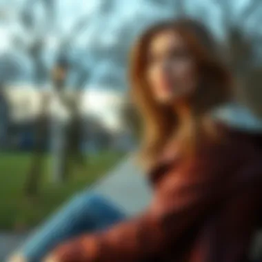 Woman sitting alone in a park, looking thoughtful and emotional as she considers her decision to separate from her husband.
