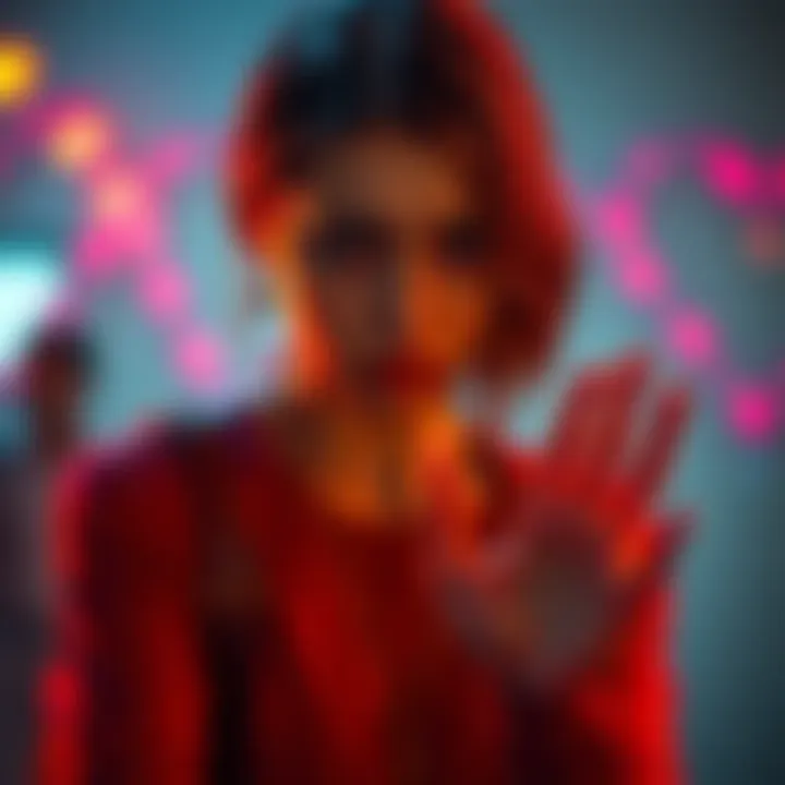 A young woman with a concerned expression looking at her hand, asking for palm reading advice from the community.