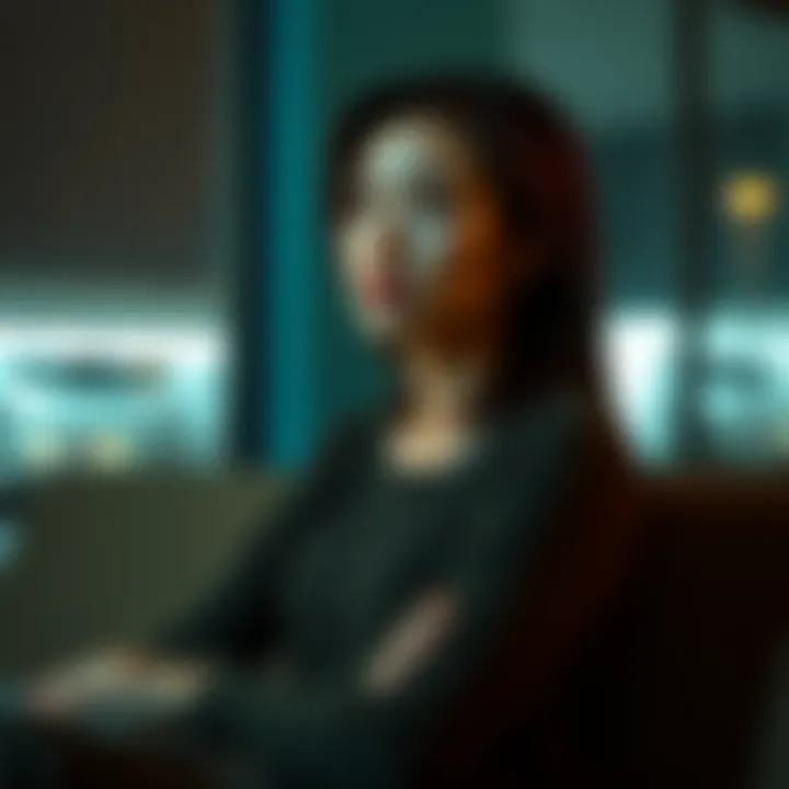 Woman Thinking About Relationship A woman sitting alone, looking thoughtful and concerned, reflecting on her relationship with her unambitious partner.