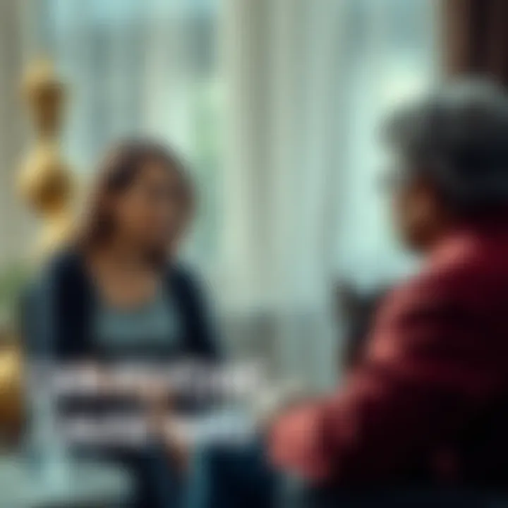 A concerned woman sits across from a psychic medium who appears hostile. The atmosphere feels tense, hinting at a negative experience. A cat can be seen in the background, representing the tragedy men...