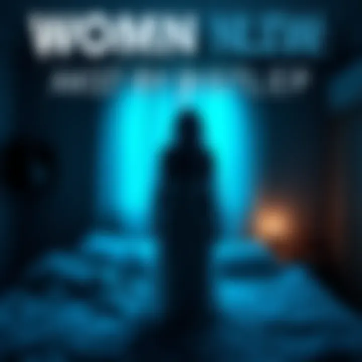 A ghostly woman stands beside a bed, watching as a person sleeps. The room is dimly lit, creating a creepy atmosphere.